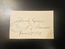 P.T. Barnum Signed Card With Original Seal Greatest Show On Earth Autograph