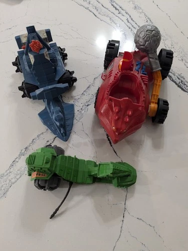 Vintage He-Man MOTU Vehicles Lot (3) Road Ripper, Bashasaurus, & Battle Ram