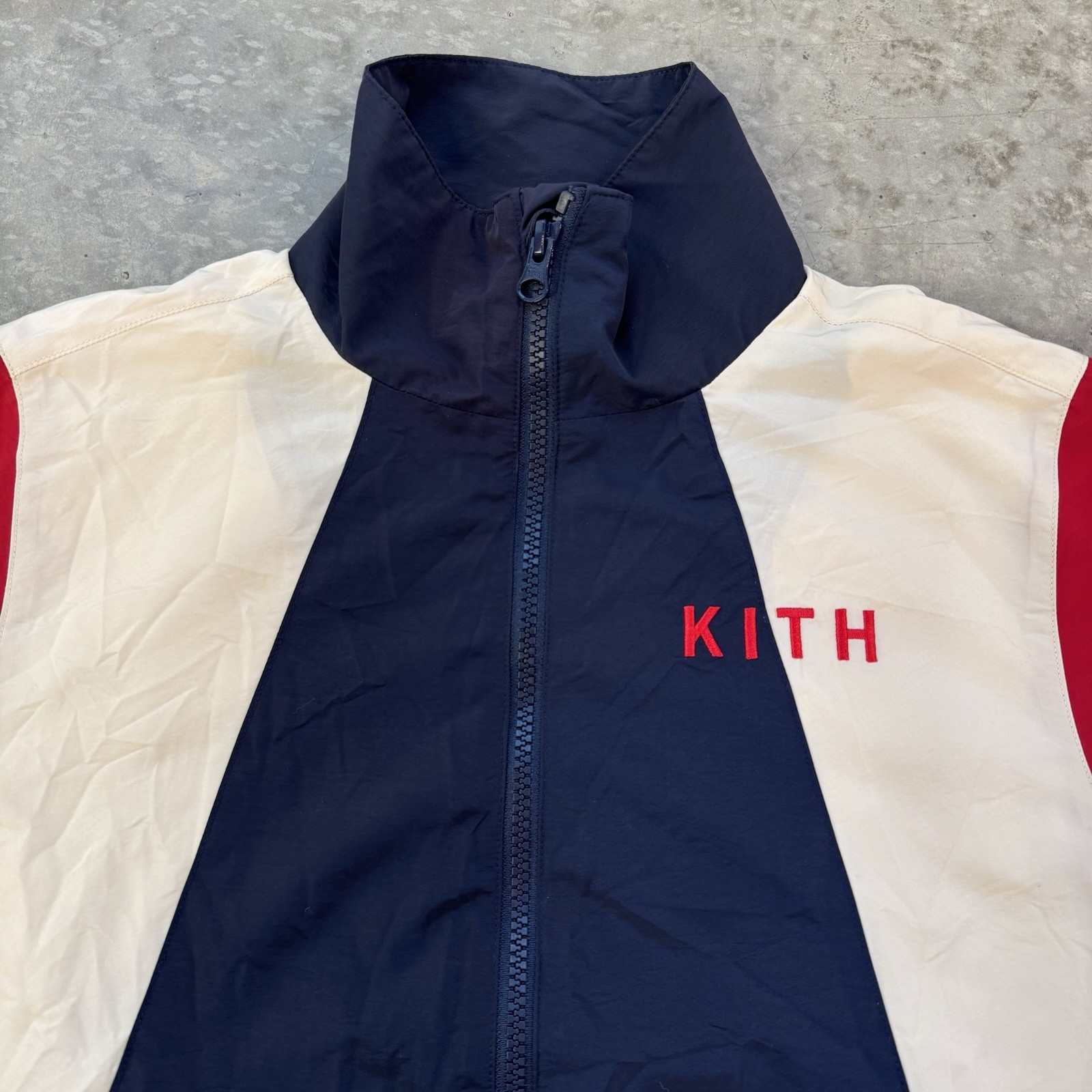 Kith Kids Color Block Track Jacket Multicolor Full Zip Nylon Youth Boys Size 12