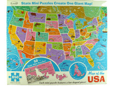 Re-marks USA Map Jigsaw Puzzle 850 Pieces 50 State Mini Puzzles Giant Map Kids