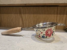 Ekco Tea Strainer 1950's Floral Pattern Vintage