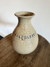 Jugtown Salt Glazed Cobalt Vase 8" x 5" North Carolina Seagrove Pottery