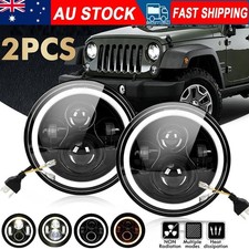 2PCS 7'' LED Headlights DRL Hi/Lo Beam DRL Light For GQ PATROL JK Jeep Wrangler