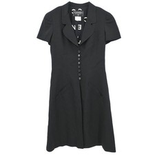 Chanel Jacket Dress Black 97P #38 152722