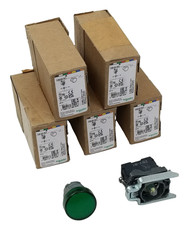5 Schneider XB4BVB3 Green LED Pilot Light Panel Mount 22mm 24Vac/Vdc Metal NEW
