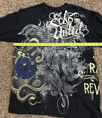 Vintage Y2K Ecko Unltd MMA Rhino Dragon Affliction Style AOP