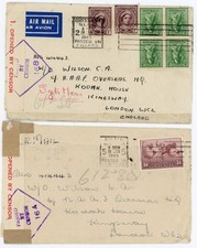 P105/10 X2 AUSTRALIA JAN 1945 CENSORED COVERS TO RAAF UNDERCOVER ADDRESS KODAK