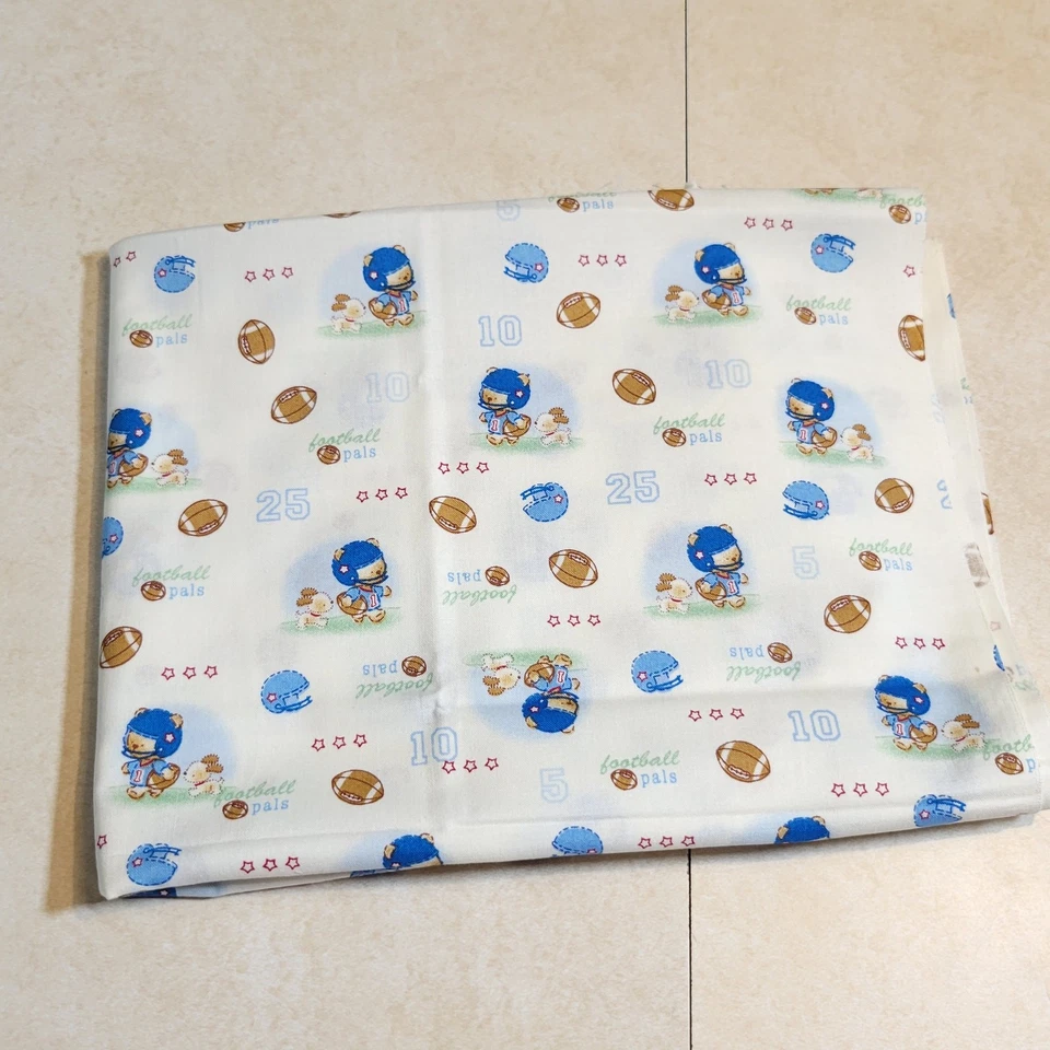 棉织物白色足球熊小狗印花乔恩婴儿运动 42 x 37 英寸儿童 — 第 3/4 张图片