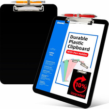 Plastic Clipboard with Pen Holder, 10 Thicker Clip Boards 8.5X11 with Low Pro