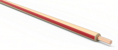 TXL Automotive Wire 20 AWG TAN w/ RED Stripe Bulk 50 ft Primary Copper