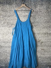 Pilcro Dress Womens 1X Blue Sleeveless Swing Maxi Scoop Neck Anthropologie Plus