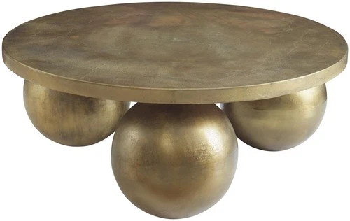 Uttermost 26000 Triplet 38" Diameter Aluminum Table - Oxidized Antique Brass - Picture 4 of 7