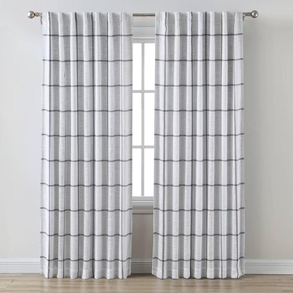 1pc 50x108 Blackout Window Curtain Panel Gray - Threshold 2890₽