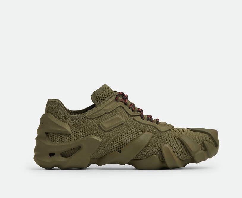 Bottega Veneta Men's Tech Knit Kaki Flex Sneakers 9 US (42 Eu