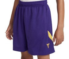 Nike Kids LARGE Kobe Bryant Mamba Purple Gold Dri-Fit Basketball Shorts NWT
