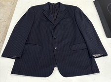 Brooks Brothers Made In USA Blazer Navy Pinstripe 100 Wool Sport No Sz Tag 