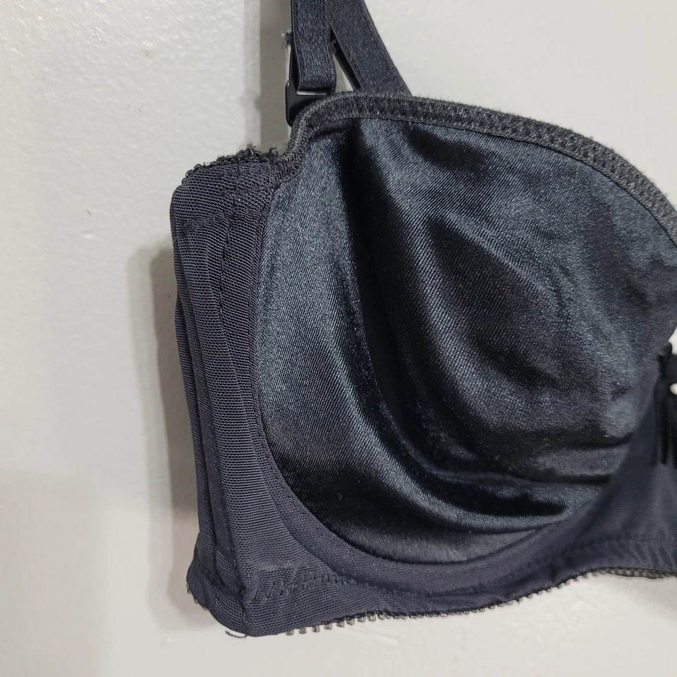 Sujetador Olga Vintage Convertible Negro Satinado Talla 34C Estilo 33695 Foto 4 de 4