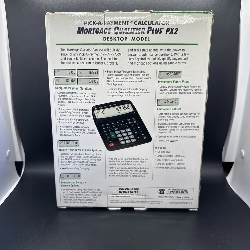 Pick-A-Payment Calculator Mortgage Qualifier Plus PX2 Desktop Model - Image 2 of 4