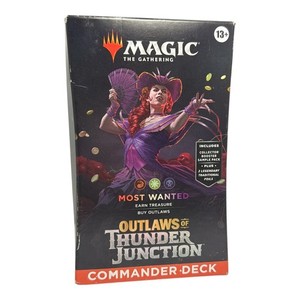 most wanted mtg commander deck Magic Outlaws of Thunder Junction Decks (Set of 4) The Outlaws of Thunder Junction Grand Larceny Commander Deck includes 1 Black Most Wanted Commander Deck |
