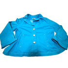 Joan Rivers Long Sleeve Shirt Blue Women's Size Medium Womens Button Pocket Top
