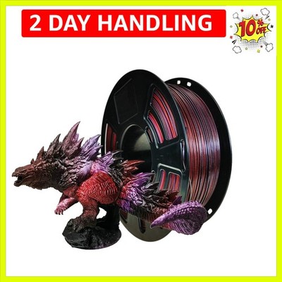 PLA 3D Printer Filament 1.75mm,Galaxy Red,Black,Silk Purple,Net Weight 1kg Ac...