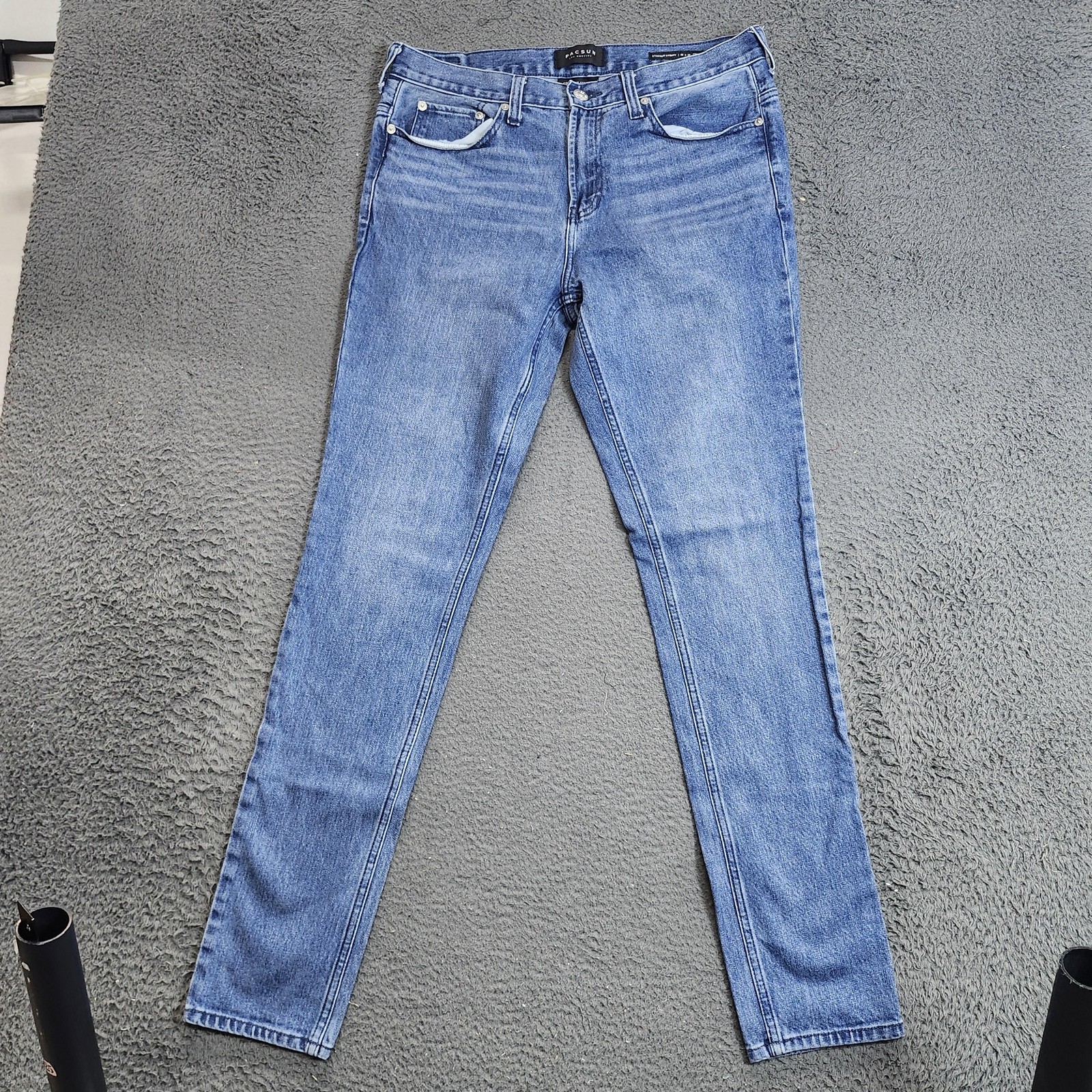 PacSun Stacked Skinny Jeans Mens 35x31 Blue Comfort Stretch Denim Medium Wash