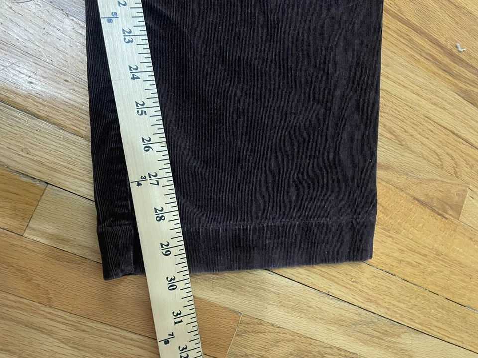 Pantalón chino Pendleton para mujer 14 marrón pana pierna recta frente plano algodón Foto 3 de 4