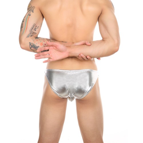 Hombres Calzoncillos de aspecto húmedo Calzoncillos Boxer Pantalones cortos Bolsa Ropa interior Calzoncillos Cuero sintético - Imagen 10 de 16