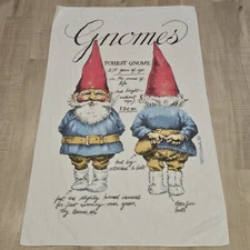 Vintage 1979 Gnomes Beach Towel Royal Treasure Made In USA 60" × 36" PLEASE READ