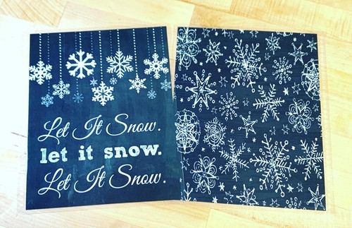 Let it Snow Chalkboard Xmas Front/Back Cover Set 4 use w Erin Condren Planner - Picture 2 of 4
