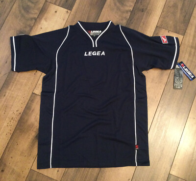 Legea men s soccer shirt/Navy￼ blue and white.. Medium ￼/New!