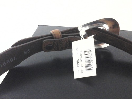 TONY LAMA Ropin Hearts Belt Brown Leather Western USA Girls Youth New - Picture 4 of 4
