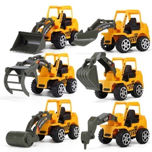 6 Stück Baustellen Fahrzeuge Autos Satz Auto Bagger Kinder Spielzeug Langlebig - Bild 2 von 9