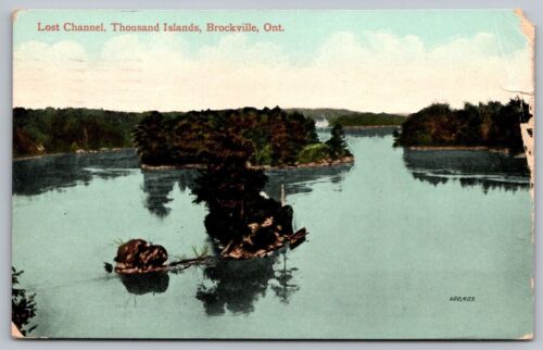 Cartolina perduta Channel Thousand Islands Brockville Ontario Canada Reflections PM - Foto 1 di 2