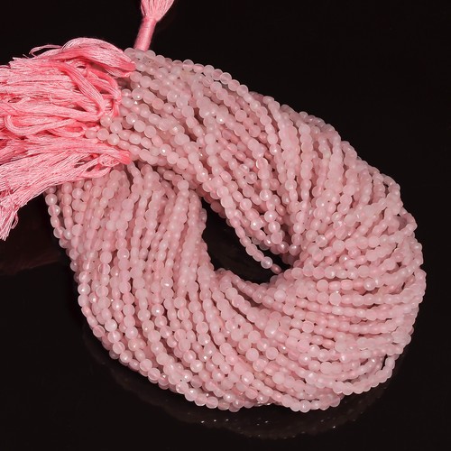 Natural Rose Quartz Gemstone Coin Shape Faceted Beads 3X3X2 mm Strand 12" EB-502