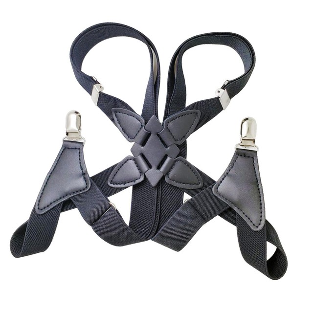 Mens Braces Heavy Duty Side Clips XBack Belt Elastic Suspenders