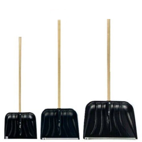 SNOW SHOVEL PUSHER SCOOPER MUCKING OUT GARDEN CAR SPADE WINTER LIGHTWEIGHT - Picture 1 of 10