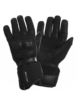 RAYVEN STONEFISH LEDER MOTORRAD MOTORRAD WASSERDICHT BIKER HANDSCHUHE SCHWARZ XL