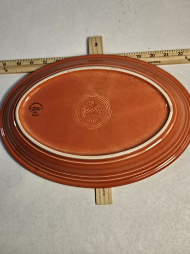 FIESTAWARE Oval Serving PLATTER 13.5X9.5 Persimmon Orange INTRO 1989 HLC&Co.... - Picture 9 of 12