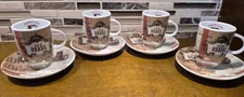 "Cafe Do Brasil" Espresso Cup And Saucer Set Of 4