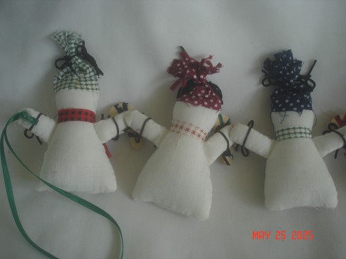 COSÌ CARINO vintage 6 PUPAZZO DI NEVE IN TESSUTO con BASTONCINI CARAMELLE GHIRLANDA NATALE/VACANZE 28" - Foto 6 di 7