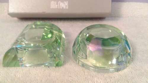 Crystal Votive candle holders set of 2 signed Oleg Cassini OH1786 - Picture 3 of 6