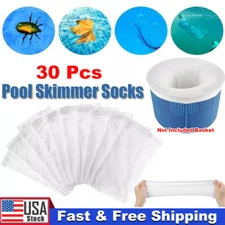 30/60 Pack Pool Skimmer Socks Filter Replacement Savers for Basket Swimming Pool