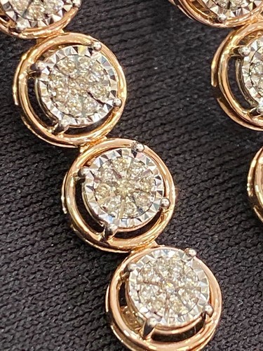 Pave 0.40 Cts Round Brilliant Natural Diamonds Halo Dangle Earrings In 14K Gold - Picture 6 of 12