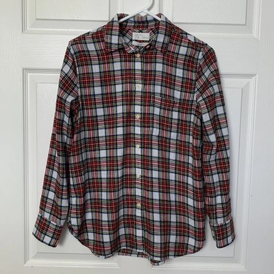 J Crew Women's Size 2 Classic Fit Multicolor Flannel Shirt Style BD538 New