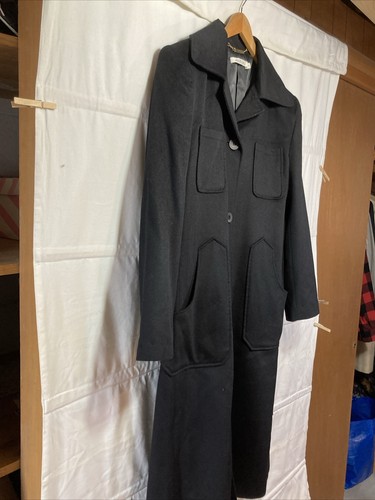 Angelica L schwarzer langer Woll Trenchcoat Gr. 10 4 Taschen mit Knöpfen TOP - Bild 7 von 11