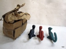 Seahorse Cast Iron Wall Hooks, Nautical Home, Set of 3 Red black green