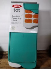 OXO Tot Baby Food Freezer Trays With Teal Protective Cover NEW 4 PC Total