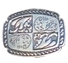 Vintage Metal Belt Buckle Woman's for 1 3/8" wide Belt Embossed Abstract Design