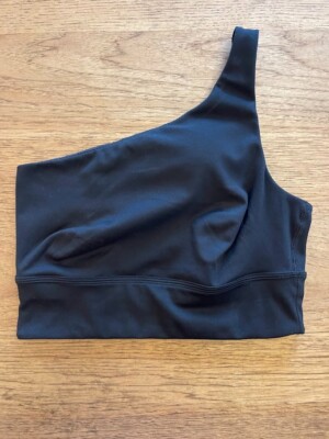 Victoria's Secret Pure Black X-LARGE One Shoulder Lightly Lined Sport Bra VS